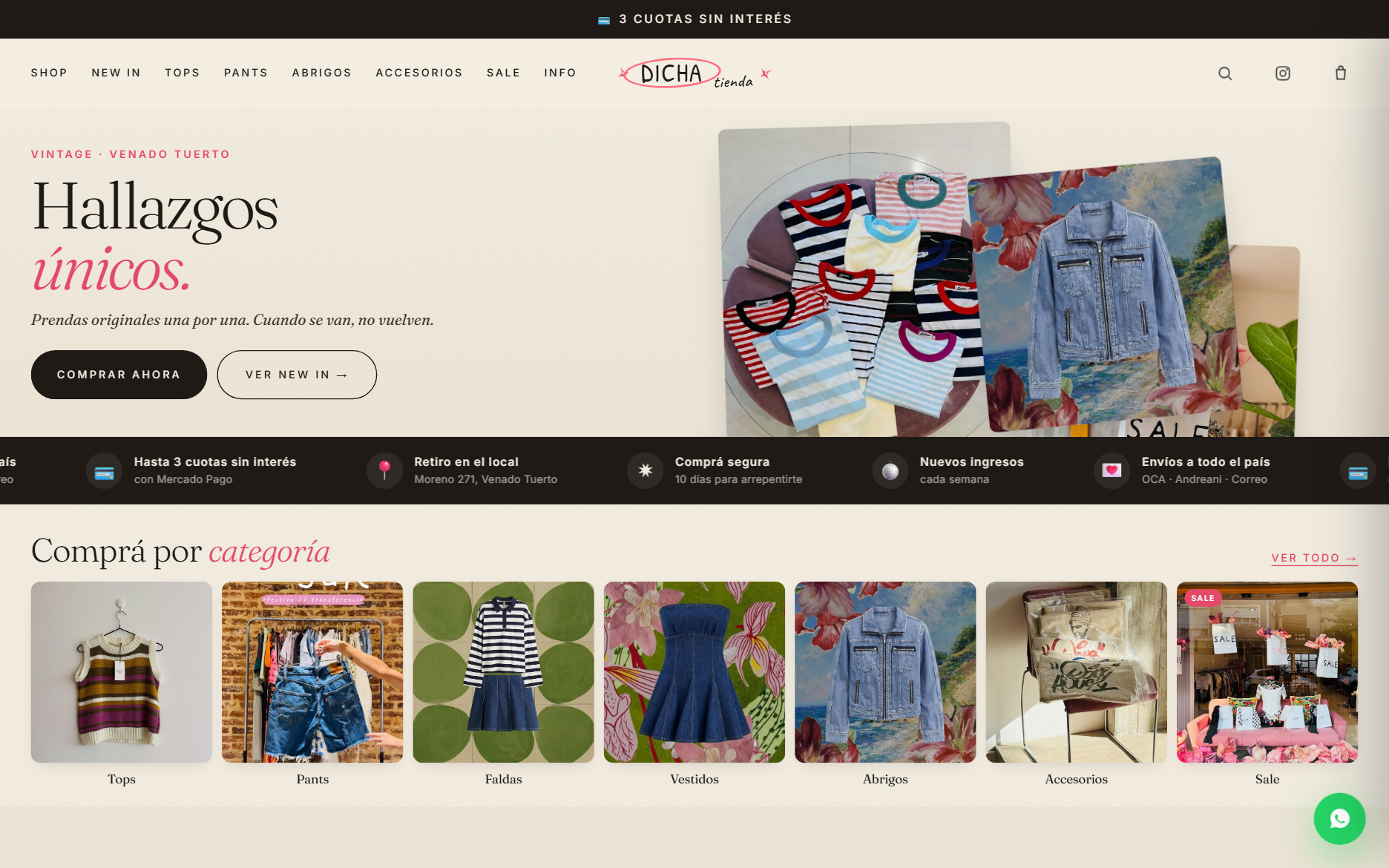 Web de Dicha Tienda